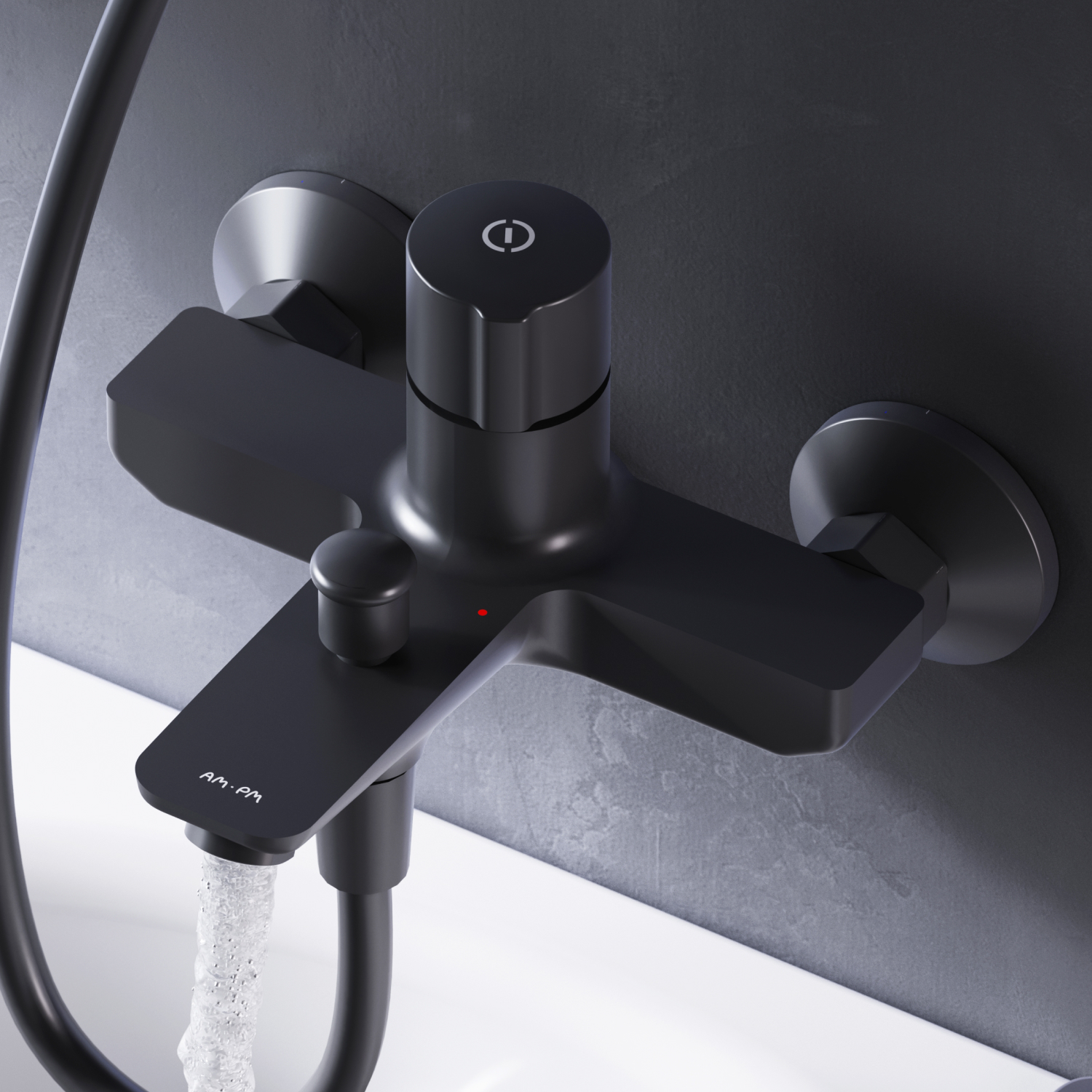 F85A10522_xxx X-Joy TouchReel смеситель д/ванны/душа нажимной, чёрный