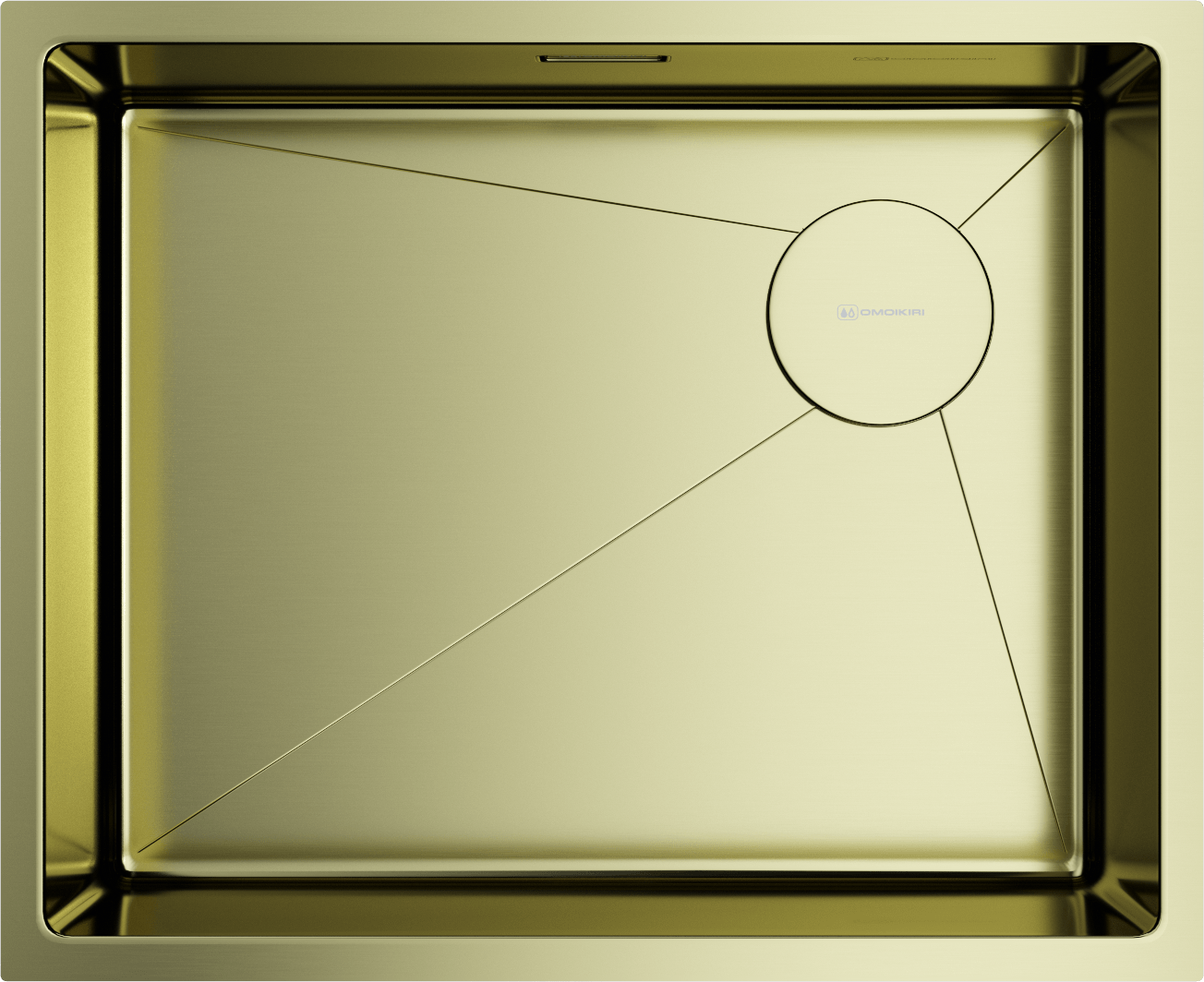 Кухонная мойка omoikiri taki 54-u/if side sf-lg нерж. сталь/светлое золото 540 x 440 x 200