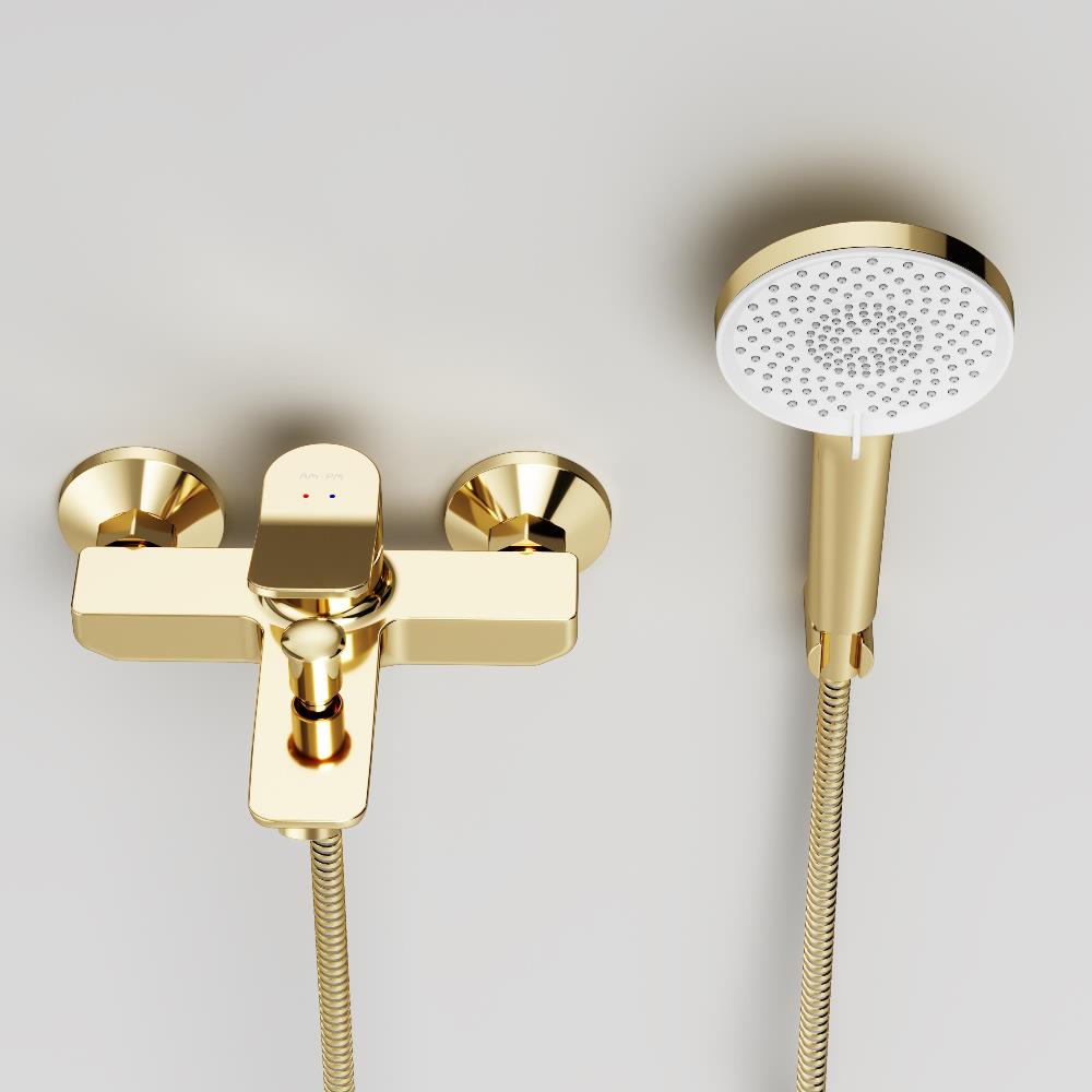 F85A15099 X-Joy, смеситель д/ванны/душа, душ.набор, золото