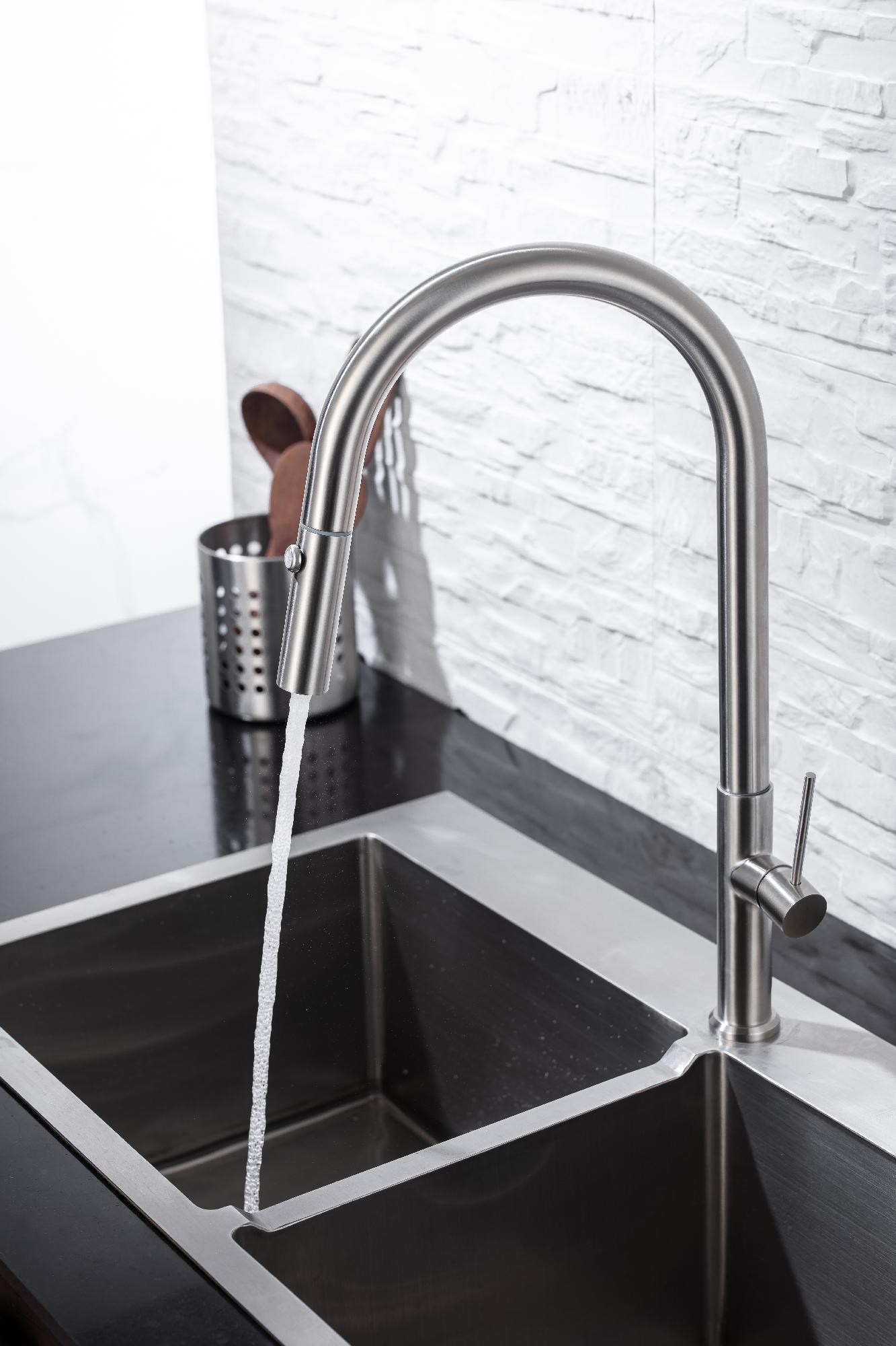 Смеситель для кухни Allen Brau Sprungfeder 5.60002-SS сталь браш