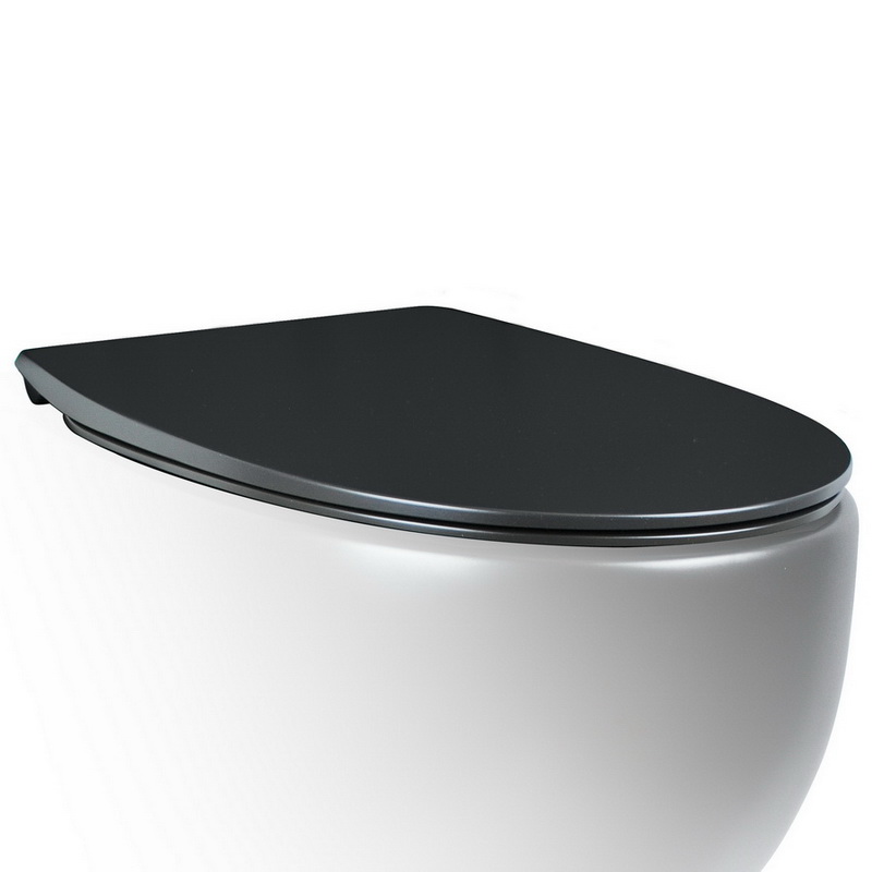 Крышка-сиденье для унитаза c микролифтом softclose aet dot 2.0 цвет черный матовый c555r105