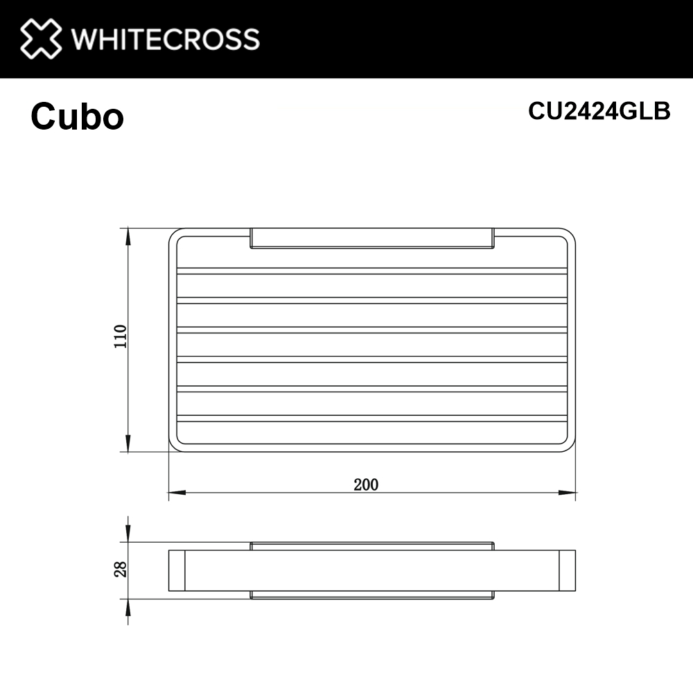 Мыльница-решетка подвесная whitecross cubo cu2424glb (брашированное золото)