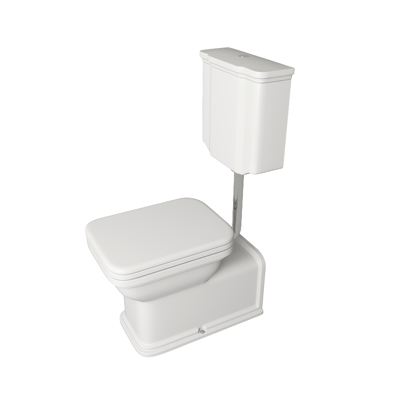 Унитаз напольный Kerasan Waldorf 65х37см бачок с кнопкой и трубой белый глянцевый крышка сиденье дерево/петли хром