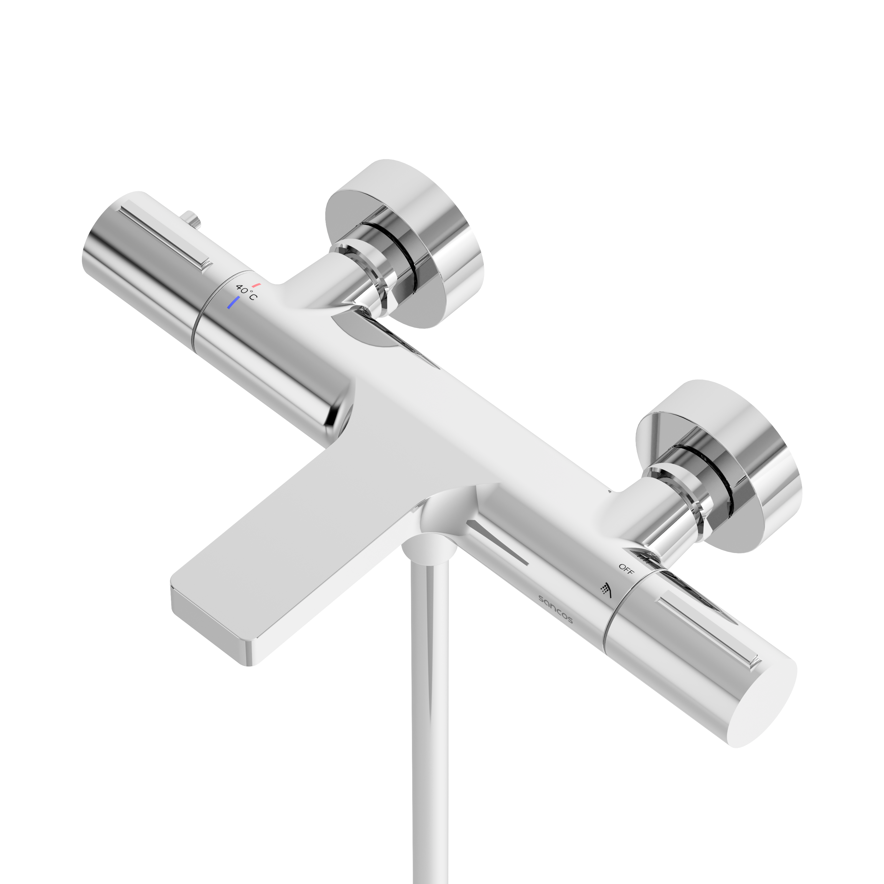 Термостатический смеситель для ванны и душа sancos etna, хром, арт. sc9006ch