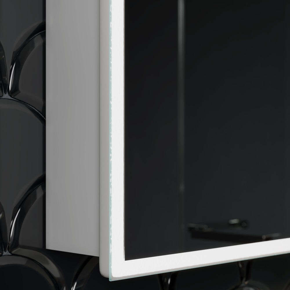 Зеркальный шкаф для ванной комнаты sancos  cube 600х140х800 с подсветкой, арт.cu600
