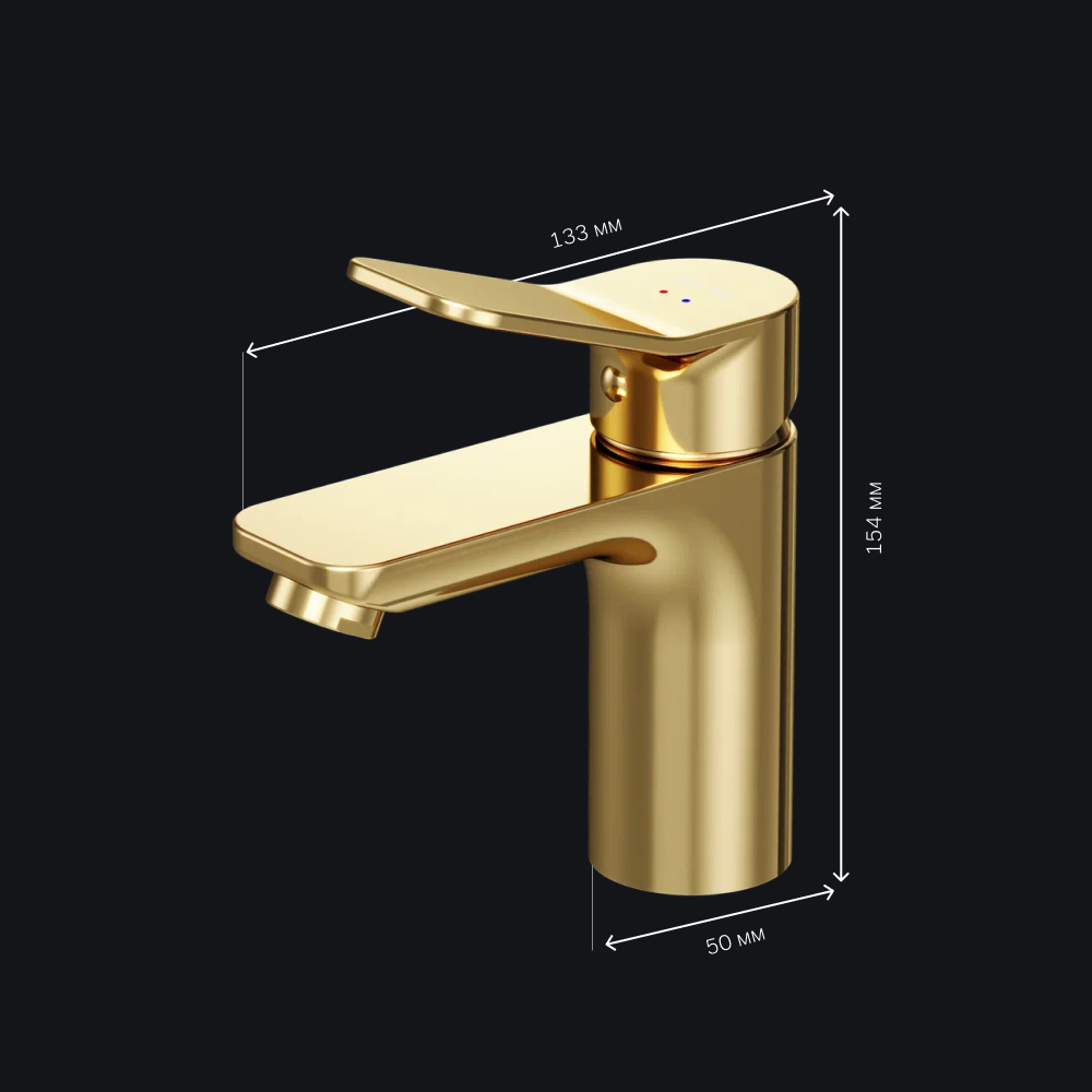 F85A02199 X-Joy, смеситель для умывальника излив 100 мм, золото