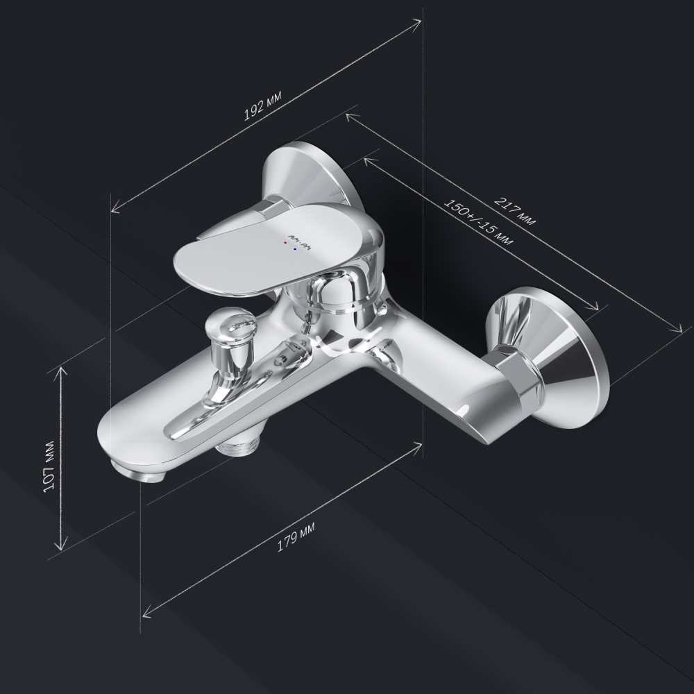 F85C10000 Sunny, смеситель для ванны и душа, хром, шт