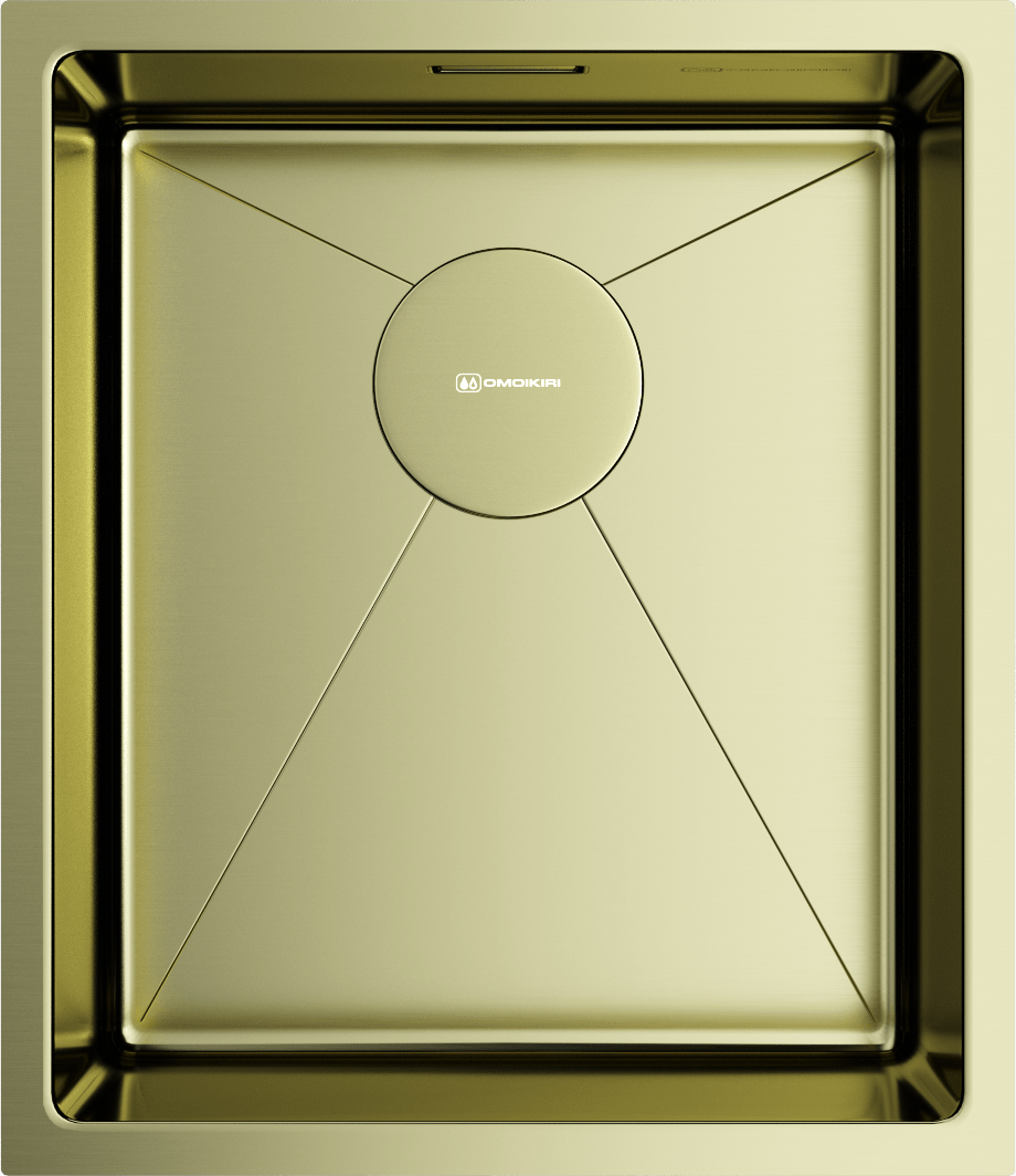 Кухонная мойка omoikiri taki 38-u/if-lg нерж. сталь/светлое золото 380 x 440 x 200