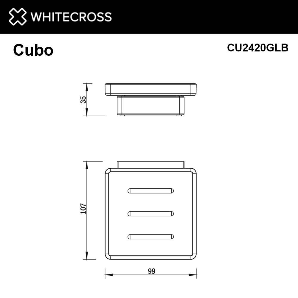 Мыльница подвесная whitecross cubo cu2420glb (брашированное золото)