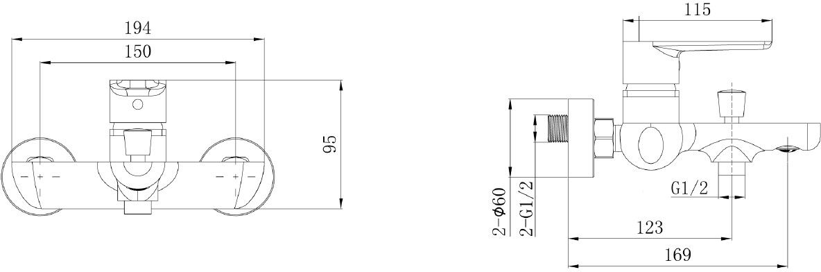 Смеситель для ванны allen brau eclipse 2.0 5.e1a03-00 хром