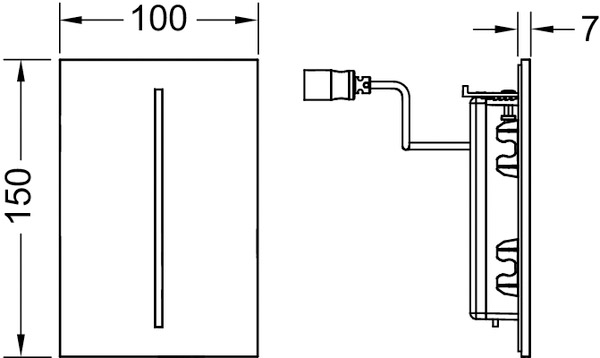 Электронная панель смыва tecefilo, стекло, питание от батареи 7,2 в