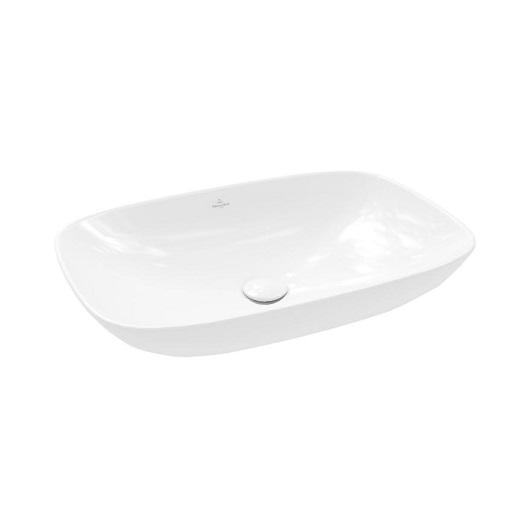 Loop & Friends Раковина для установки на столешницу, 620 x 420 x 120 mm,  (прямоугольная) Альпийский белый, с переливом