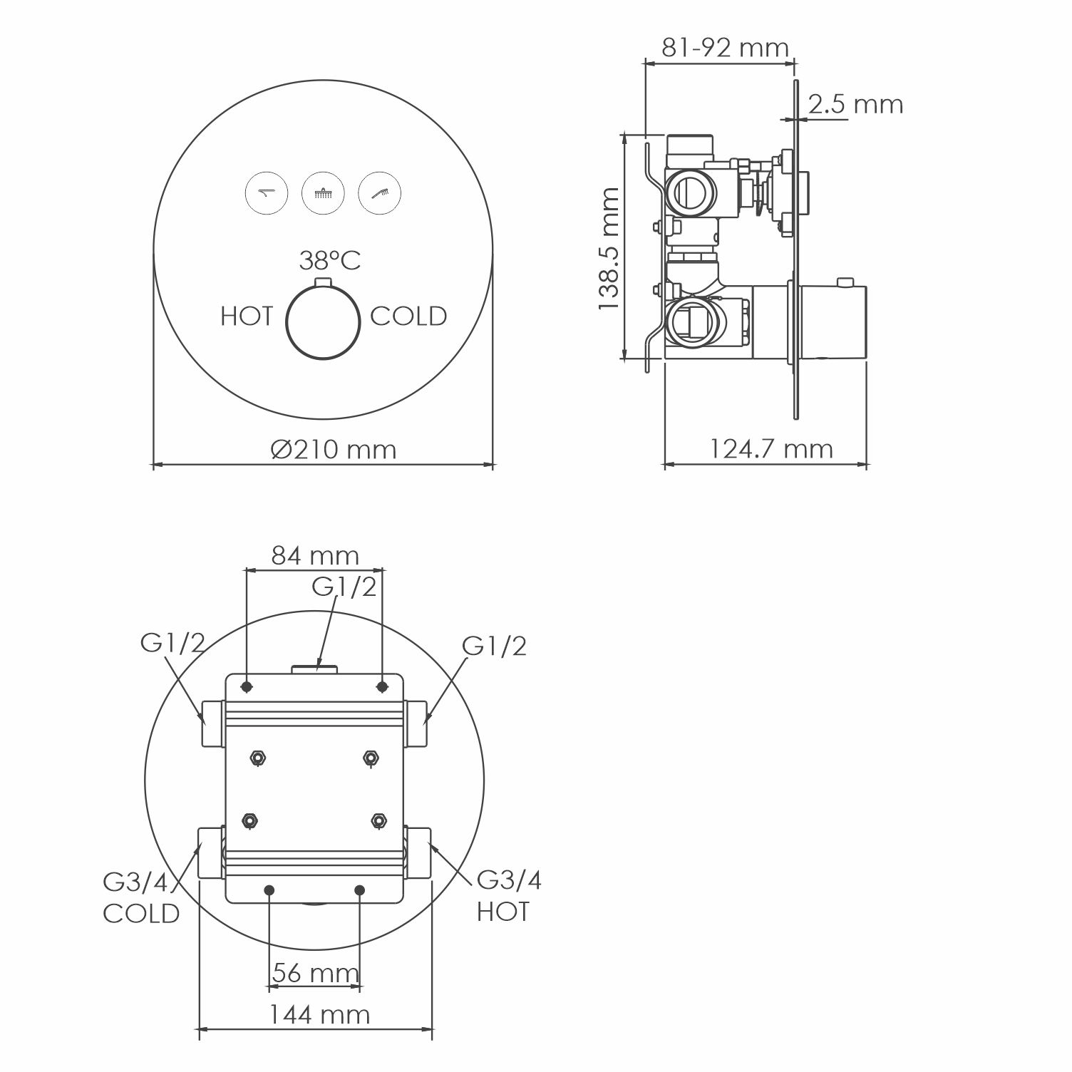 Dinkel 5844 thermo смеситель для ванны и душа