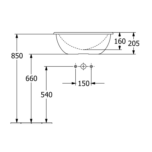 Loop & Friends Встраиваемая сверху раковина, 570 x 410 x 215 mm, Альпийский белый, с переливом овальная