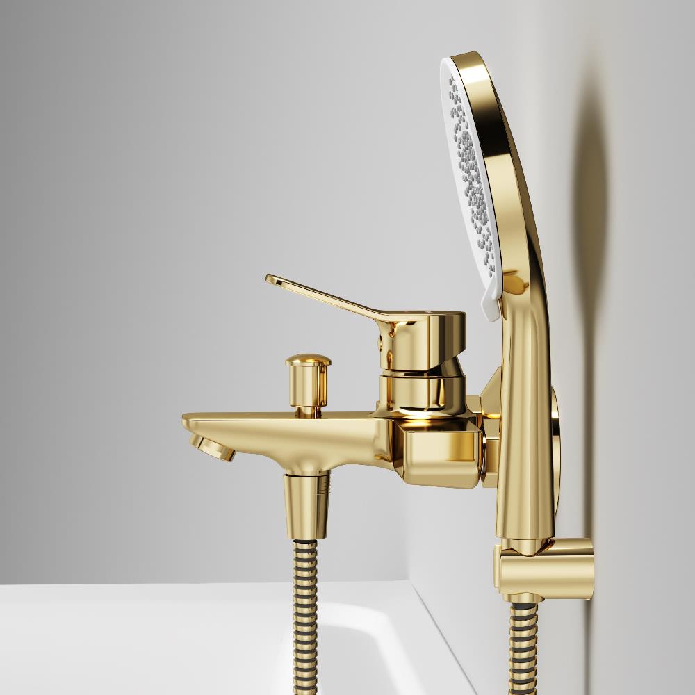 F85A15099 X-Joy, смеситель д/ванны/душа, душ.набор, золото