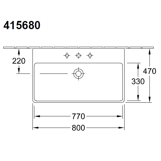 Раковина подвесная avento 800x470 белый глянцевый villeroy&boch