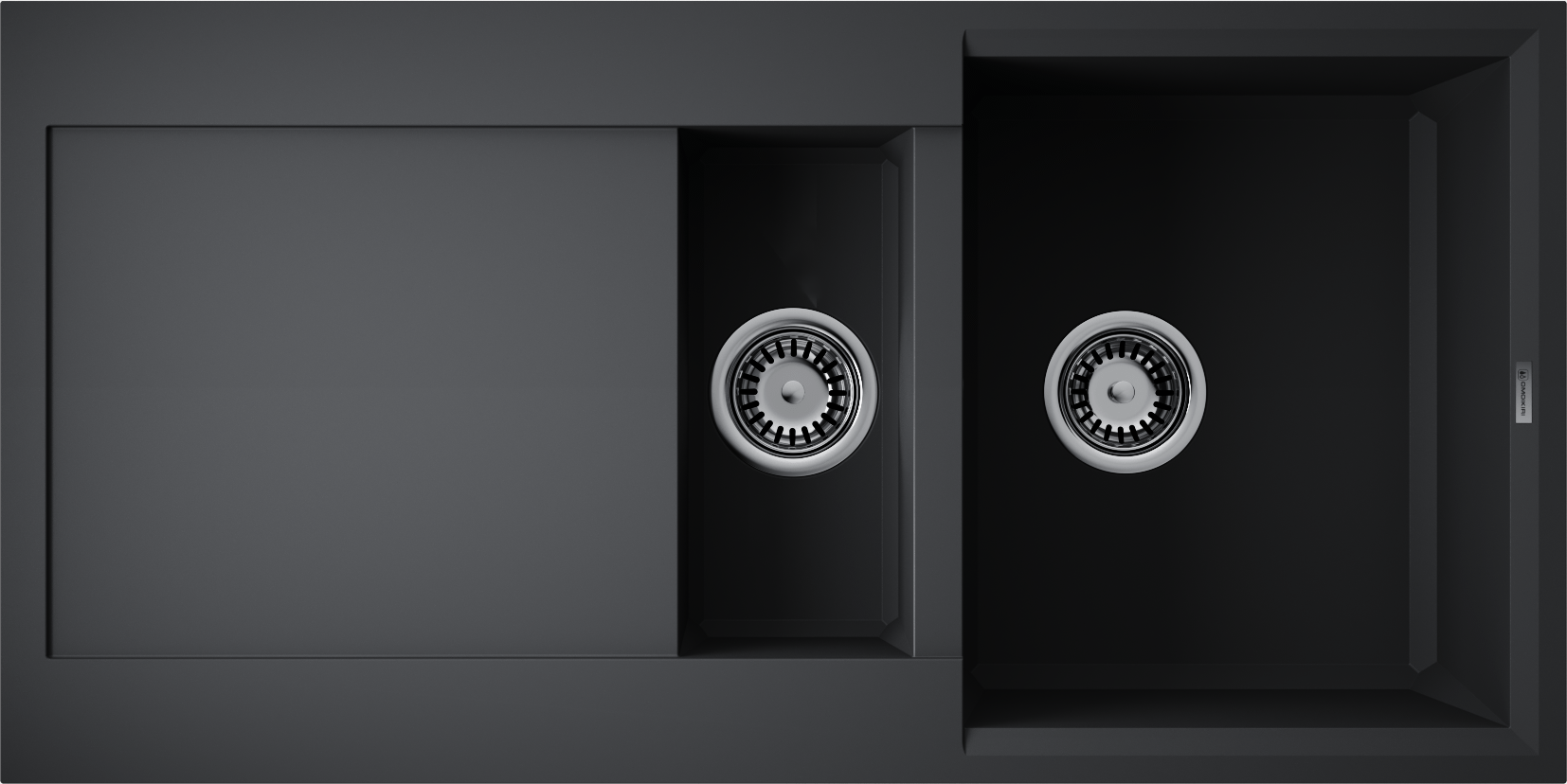 Кухонная мойка omoikiri sakaime 100-2-bl tetogranit/черный 1000 x 500 x 200