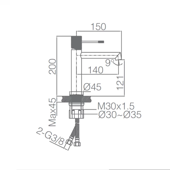 Смеситель для раковины imex line bdd038-1 chrome