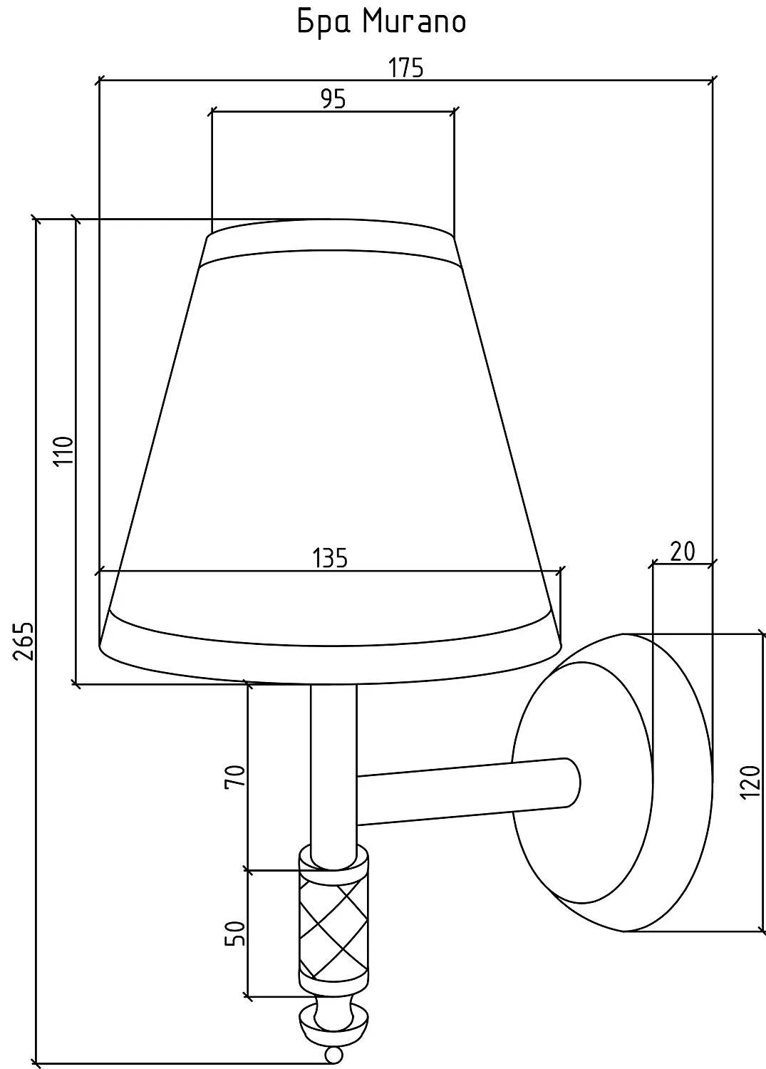 Бра boheme murano cr хром арт. 769