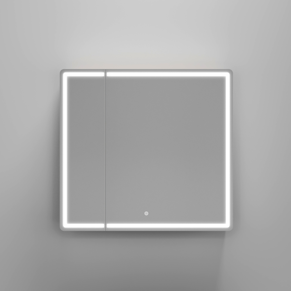 Зеркальный шкаф для ванной комнаты sancos mirror 790x150х740 мм, с led подсветкой, цвет дуб галифакс натуральный, арт. mi80eg