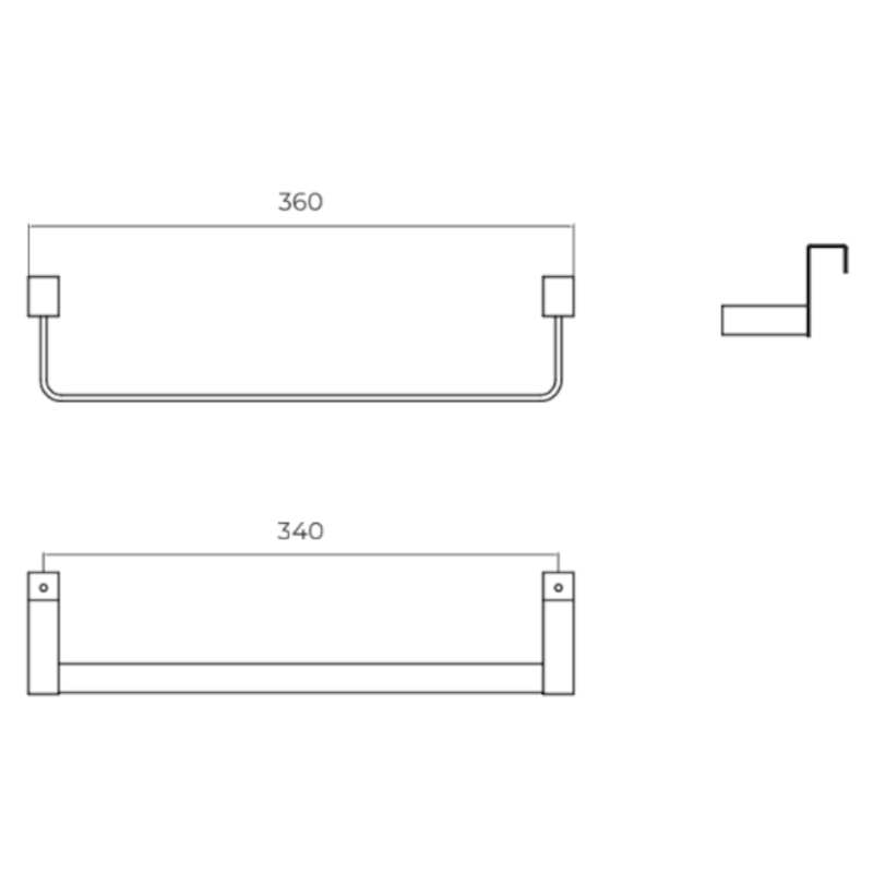 Полотенцедержатель на каркас тумбы 36см нерж. сталь addimex spa001/ac stainless steel