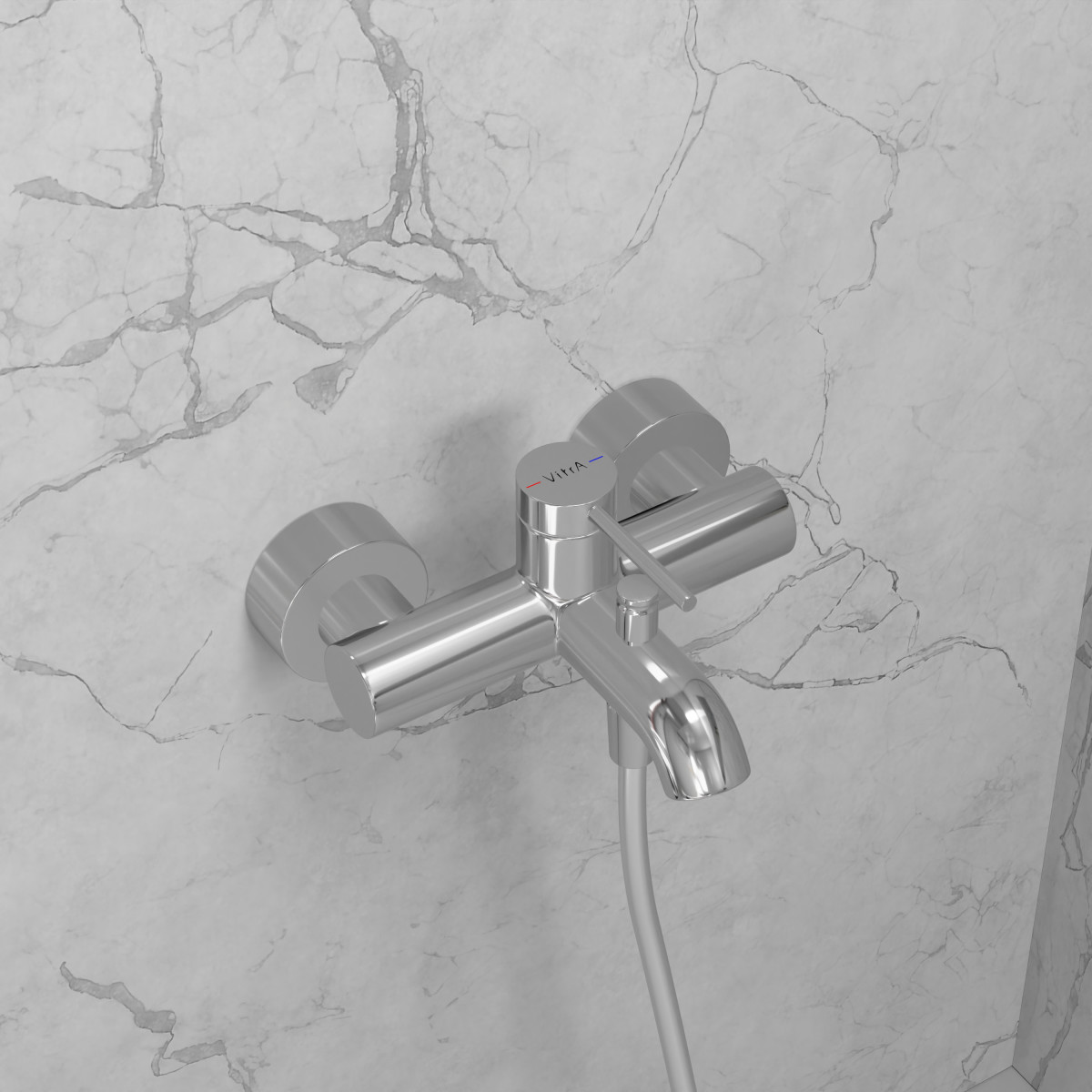 Настенный смеситель для ванны VitrA Minimax Round A43548EXP однорычажный хром латунь