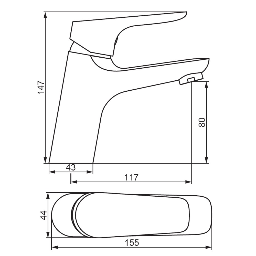 770210001 Jupiter, смеситель для умывальника, хром