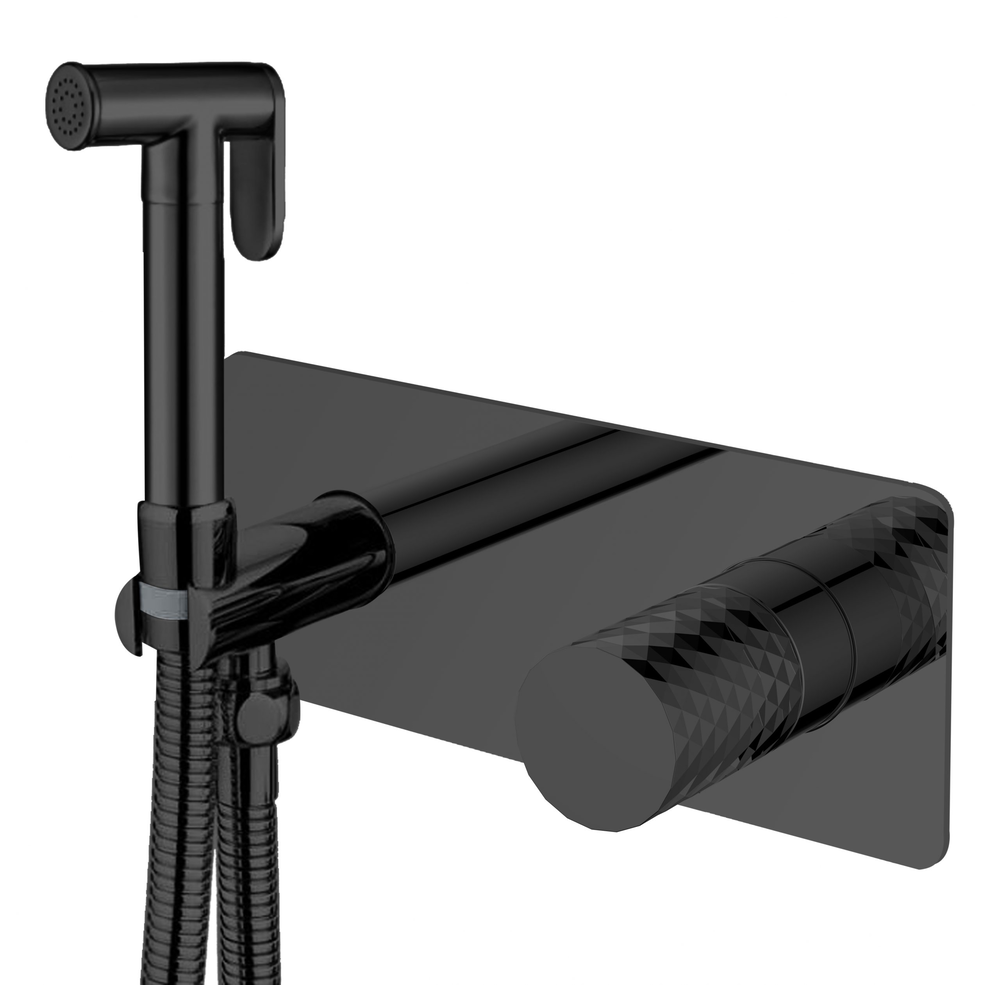 Смеситель гигиенический STICK DIAMOND Matt Black_Комплект