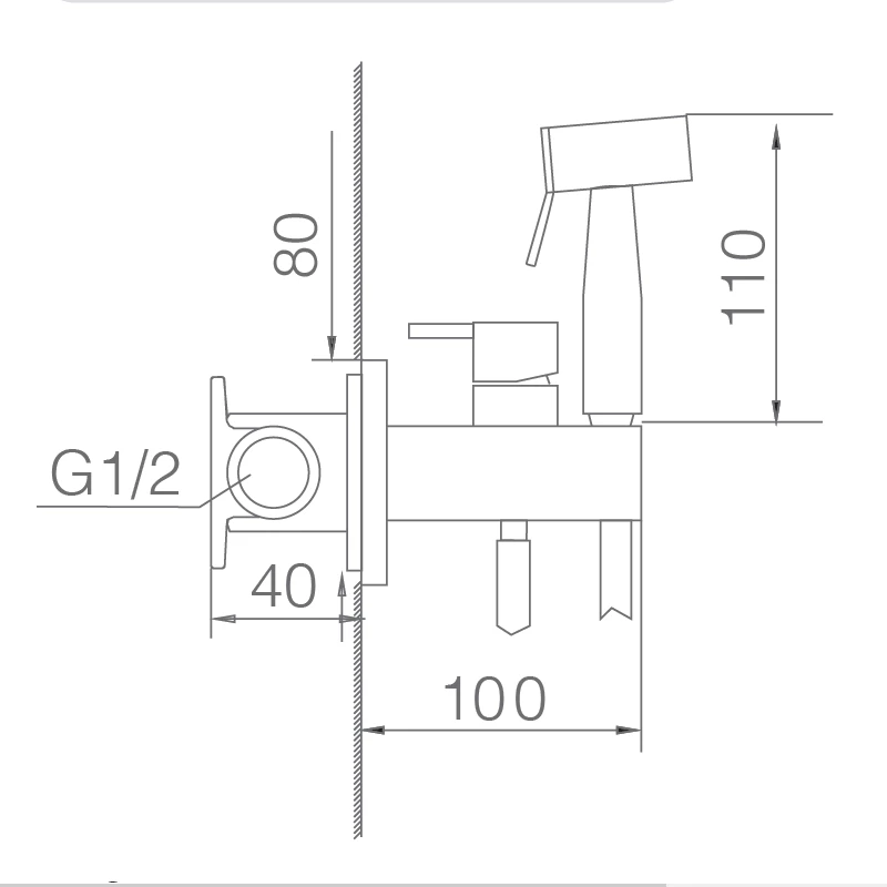 Гигиенический душ со смесителем и скрытой частью imex munich rdm001 chrome