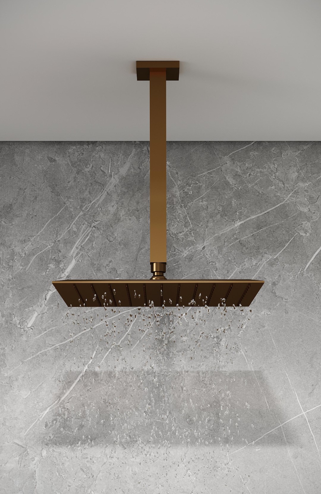 Труба-кронштейн для потолочного душа в квадратном дизайне, black