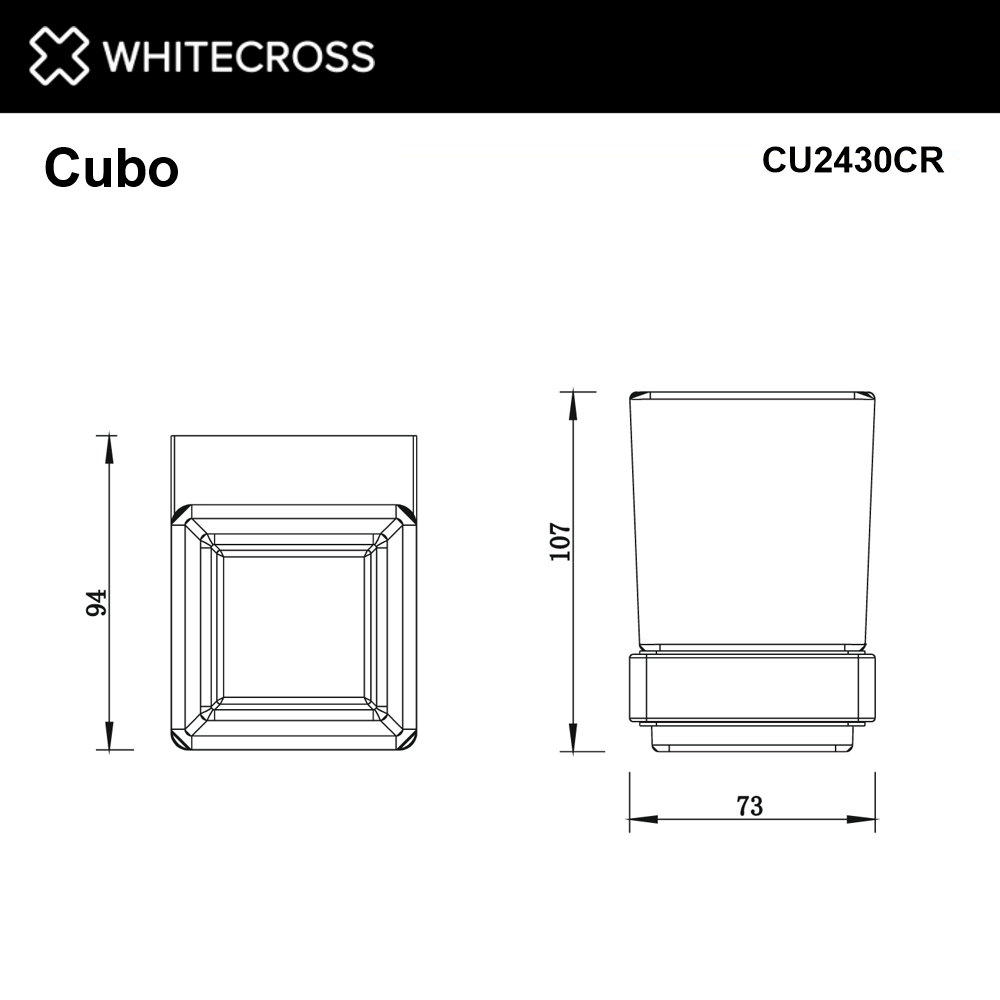 Стакан подвесной whitecross cubo cu2430cr (хром)