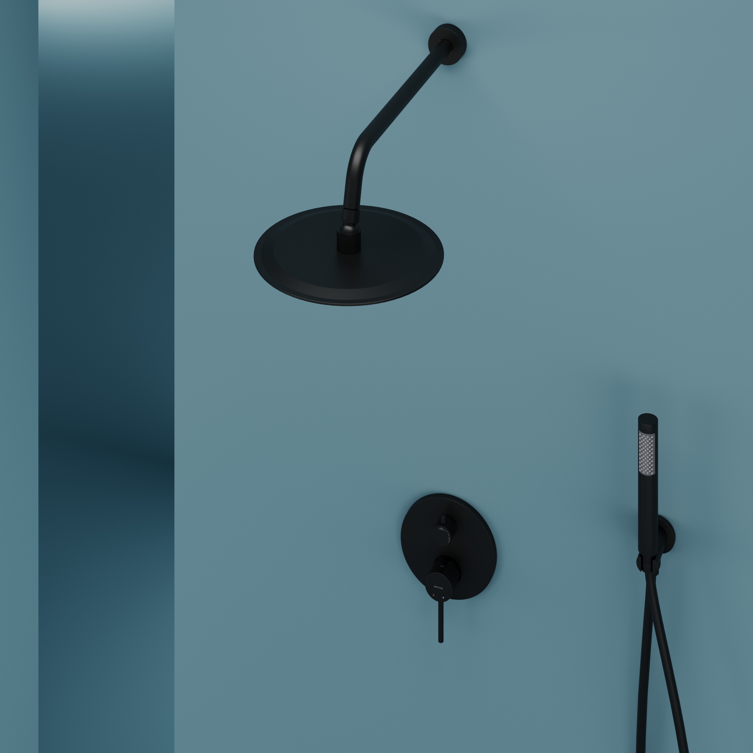 Душевой комплект sancos select встраиваемый для душа, цвет черный матовый, арт. sc3003mb Душевой комплект sancos select встраиваемый для душа, цвет черный матовый, арт. sc3003mb