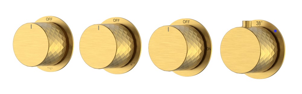 Смеситель встроенный с термостатом STICK DIAMOND MATT GOLD 5-проходной