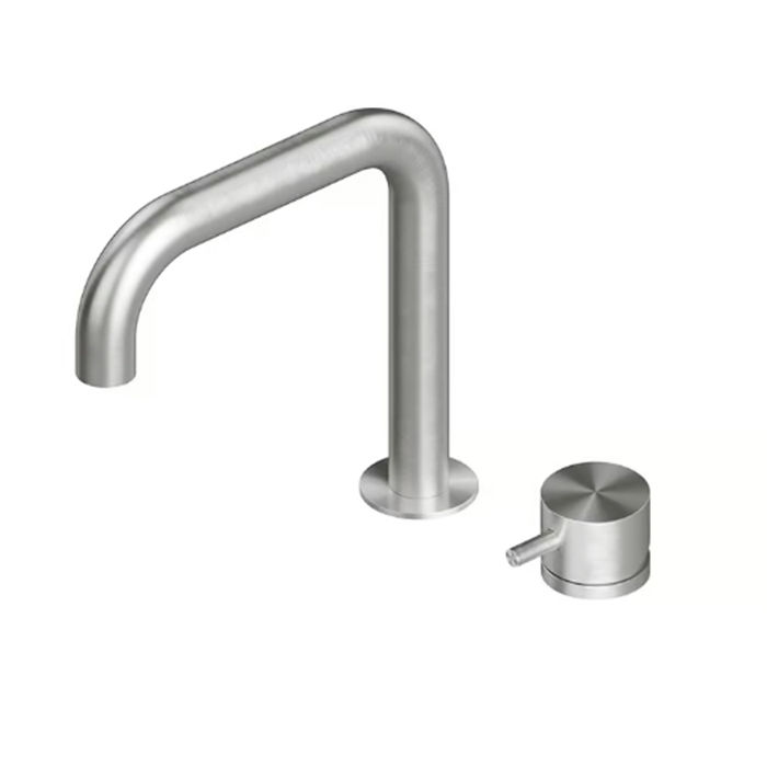 QuadroDesign Source Смеситель для раковины, на 2 отв., цвет: brushed stainless steel