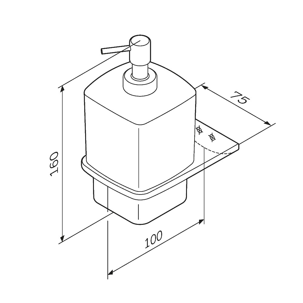 A50A36922 Inspire V2.0, Стеклянный диспенсер для жидкого мыла с настенным держателем, черный, шт