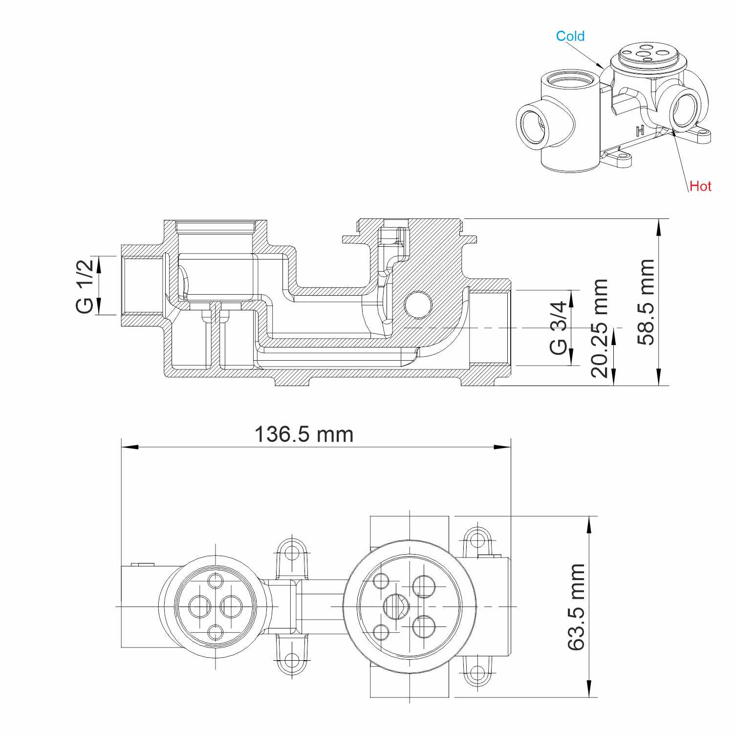 Exter 1641 смеситель для ванны и душа