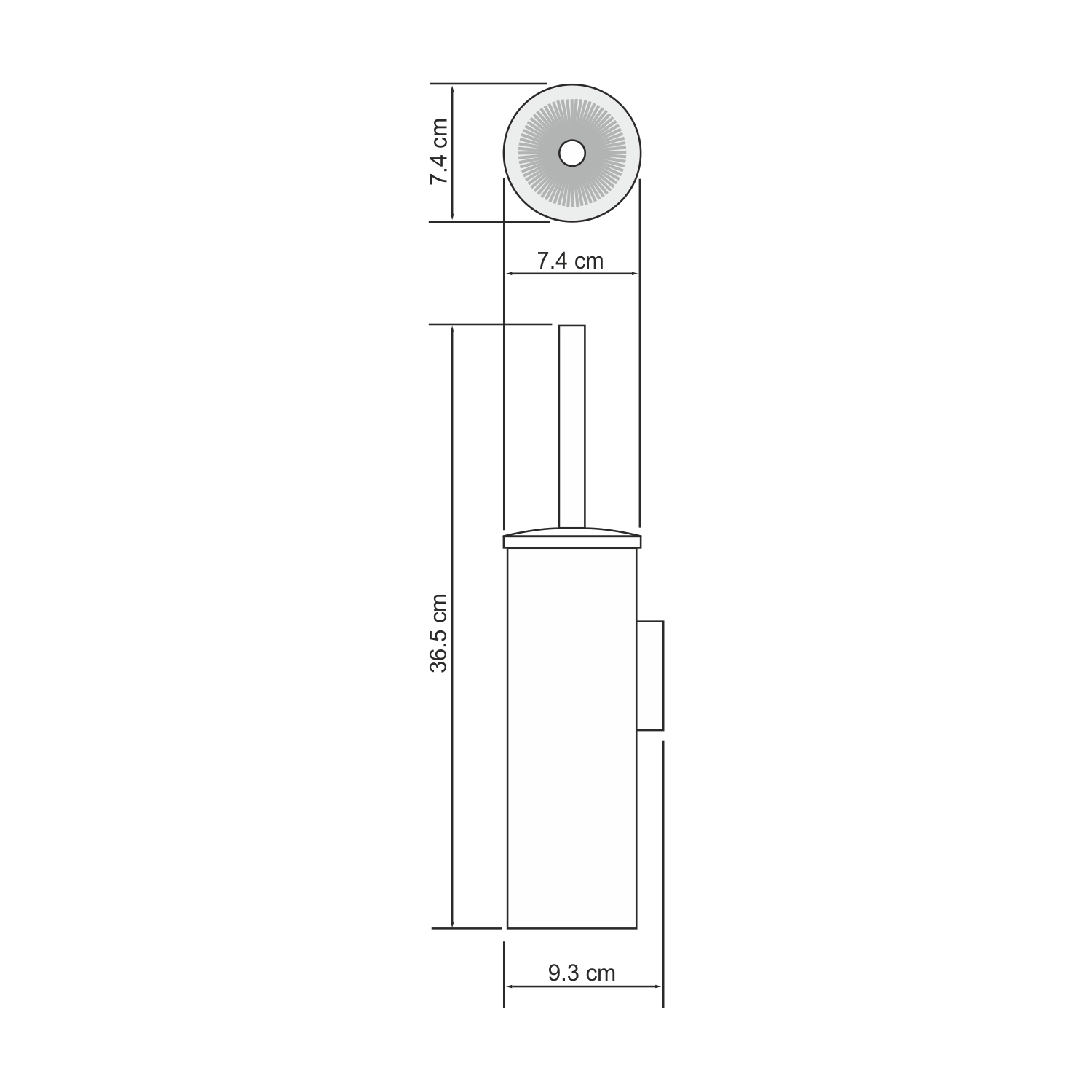 K-1087black щетка для унитаза подвесная