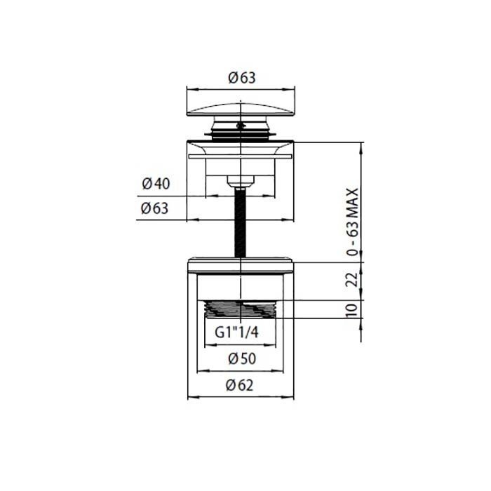 Bossini z000301.021 выпуск для раковин с переливом и без перелива   золото