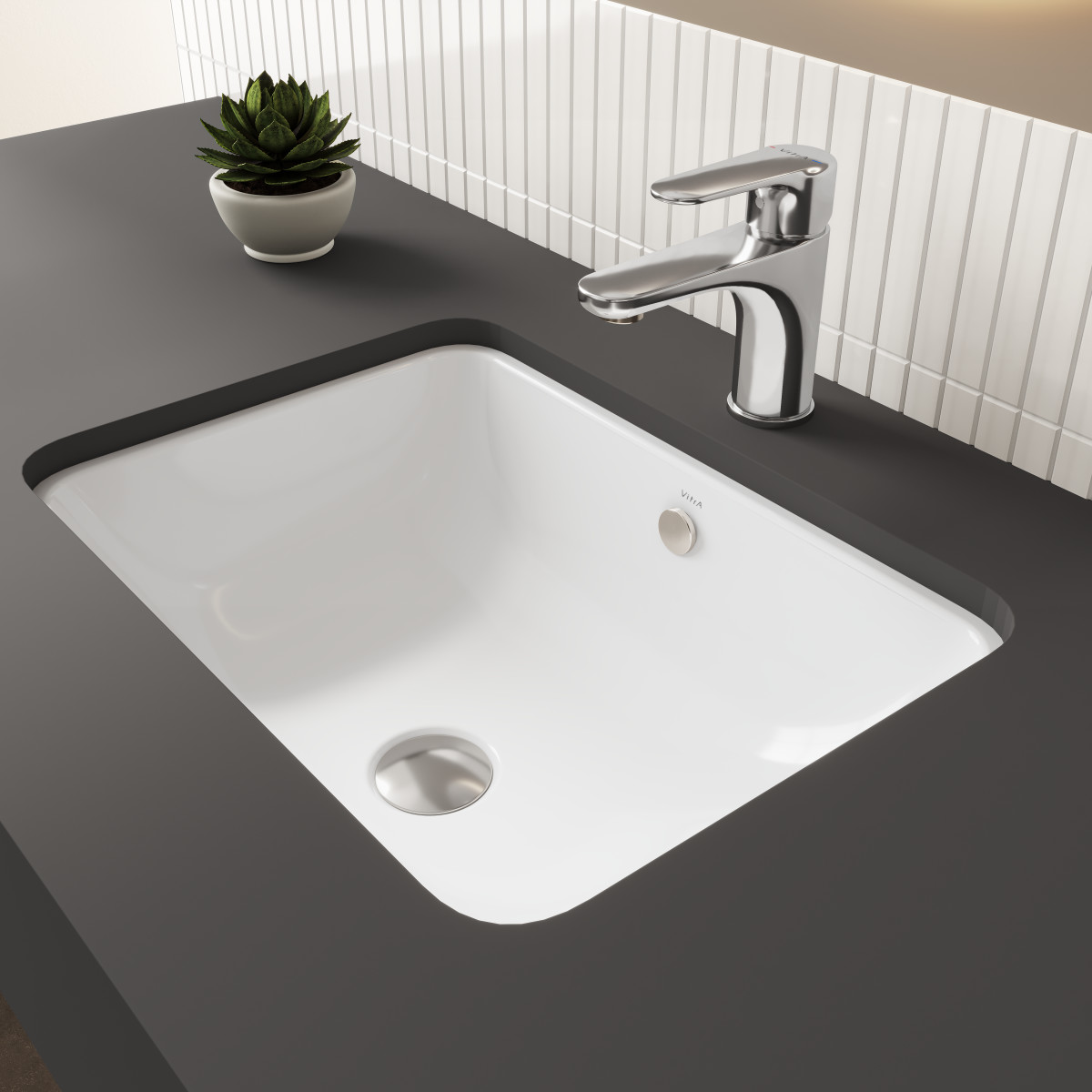 Встраиваемая снизу раковина VitrA S20 5474B003-0618 50 x 37 см прямоугольная белая антибактериальное покрытие Hygiene