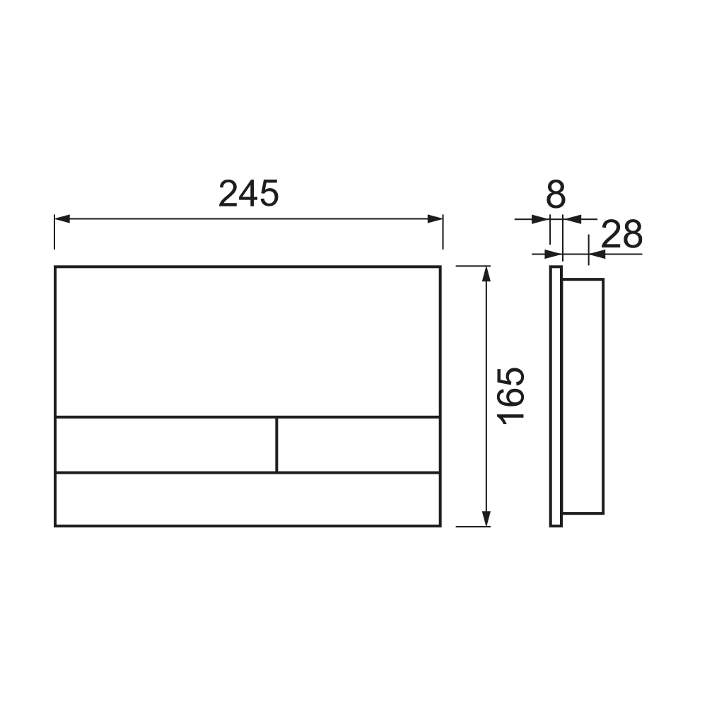 Стеклянная панель смыва для унитаза tecespring square, сатин, черная