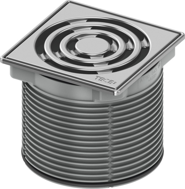 Декоративная решетка tecedrainpoint s, 100 мм, в стальной рамке, с монтажным элементом