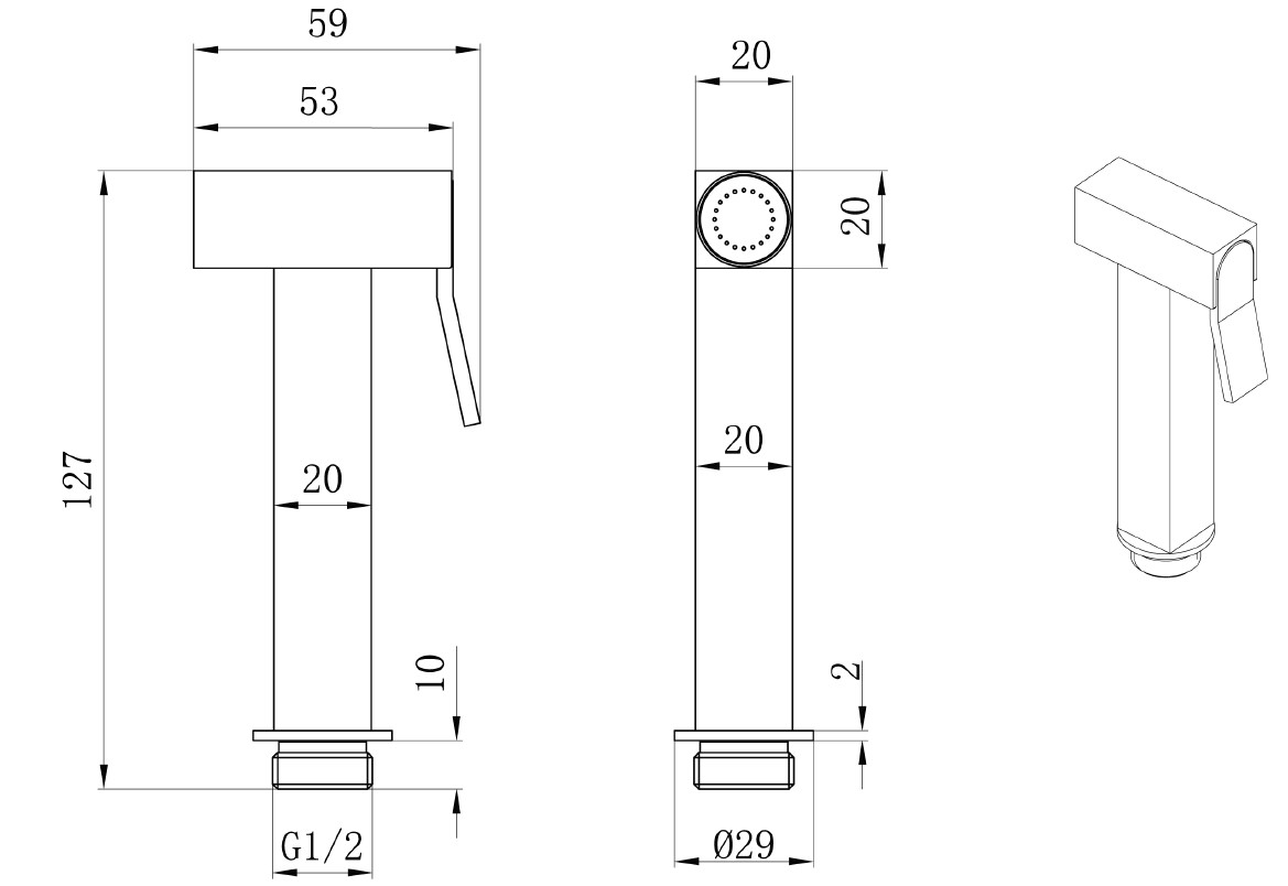 Гигиенический душ allen brau infinity 5.21a05-31 черный матовый