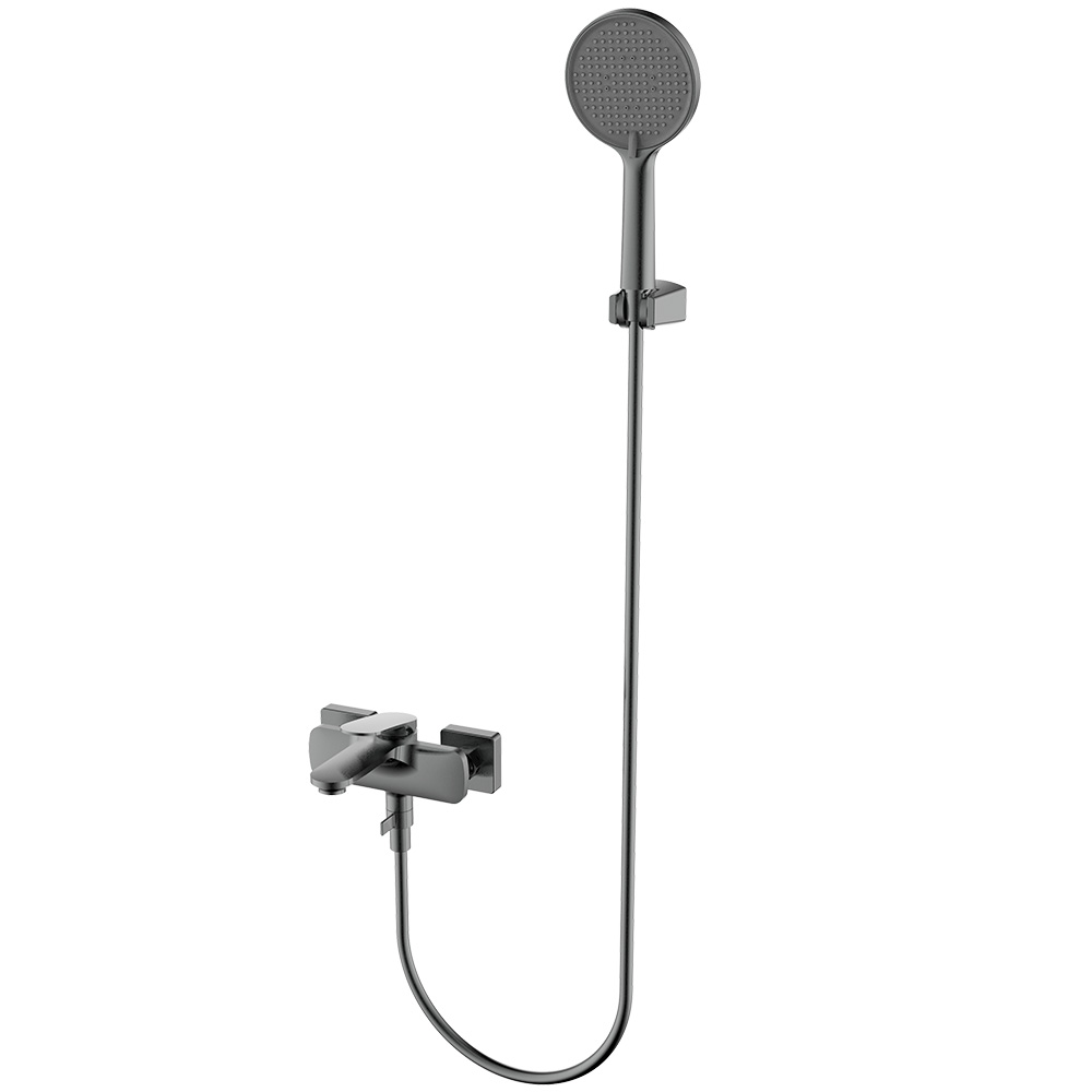 Aqm6712gm imola смеситель для ванны, с душевым набором, ø120 мм, 3 режима, серый матовый