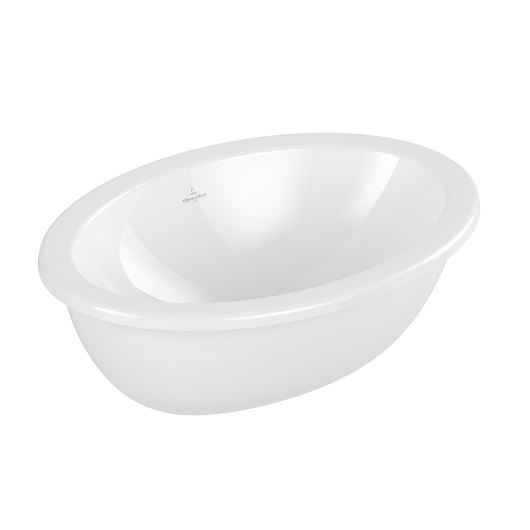 Loop & Friends Встраиваемая сверху раковина, 570 x 410 x 215 mm, Альпийский белый, с переливом овальная