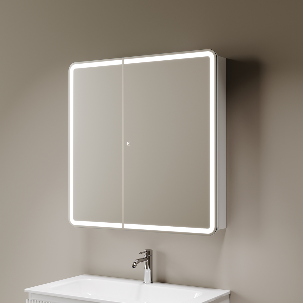 Зеркальный шкаф для ванной комнаты SANCOS Diva 800х149х800, с подсветкой, арт.DIV800