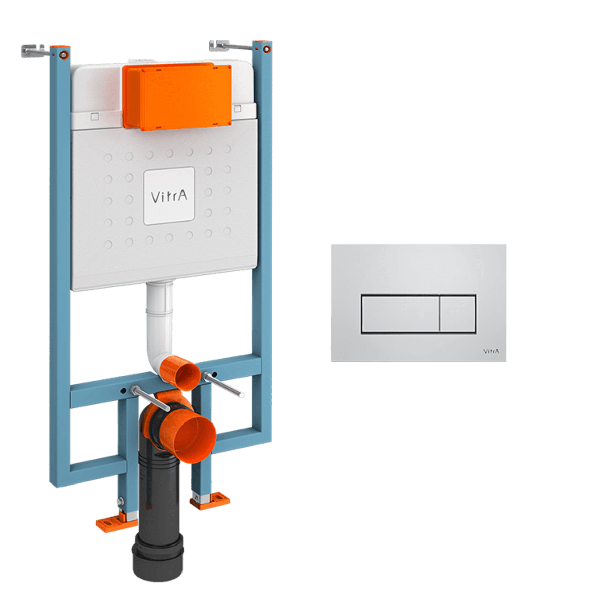 Инсталляция для унитаза VitrA V-Fix Core 800-1875 с кнопкой глянцевой хром