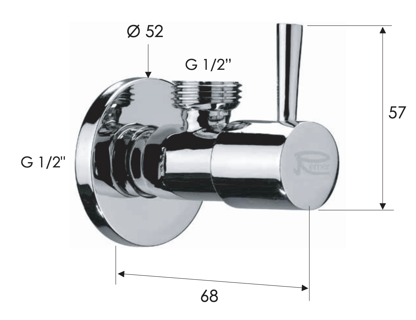 Запорный вентиль 1/2*1/2 remer 128l1212xv, сталь Запорный вентиль 1/2*1/2 remer 128l1212xv, сталь