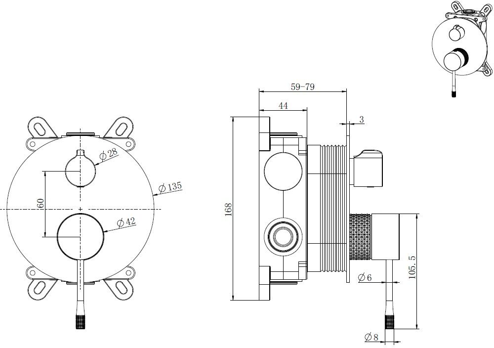 Смеситель для душа allen brau priority 4.0 5.31c11-bn (с внутренней частью, 2 выхода) никель браш