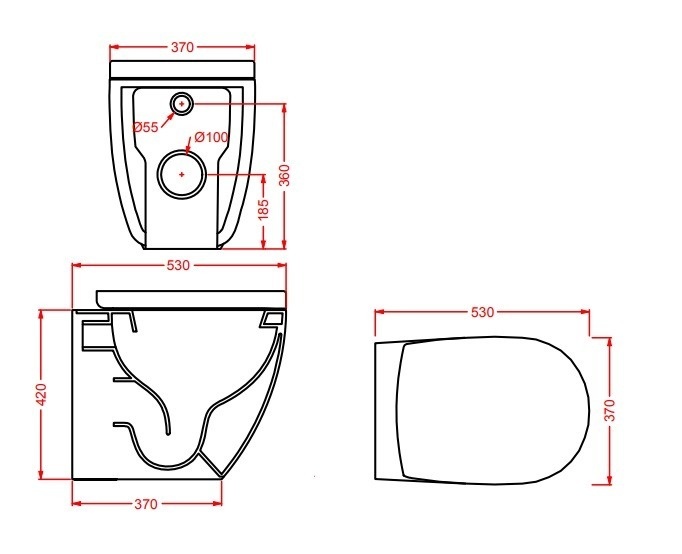 Унитаз пристенный напольный 420x370x520 мм file 2.0 artceram
