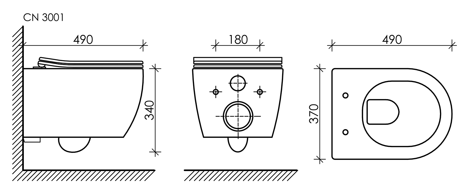 Подвесной унитаз play rimless